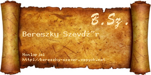 Bereszky Szevér névjegykártya